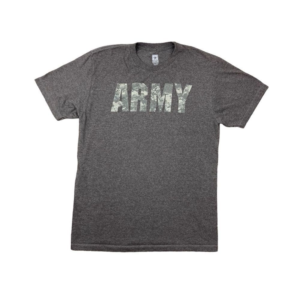 United States Army men’s digital camo army logo short sleeve dark grey tee